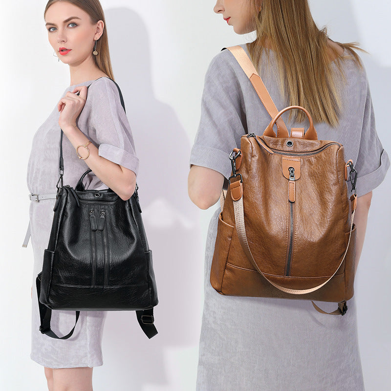 Zwoyren Convertible Leather Backpack