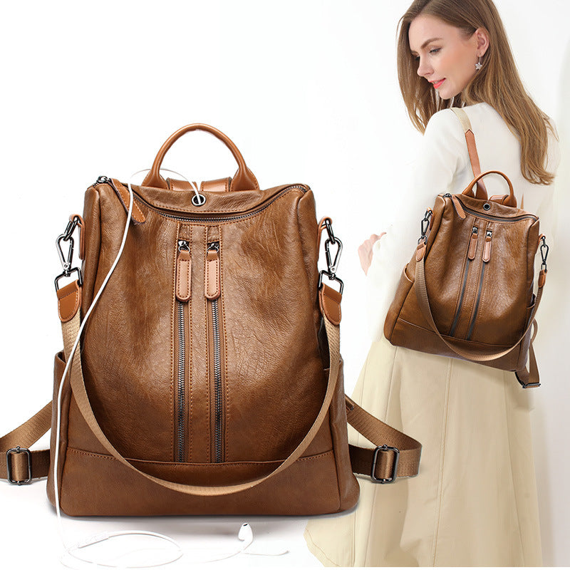 Zwoyren Convertible Leather Backpack