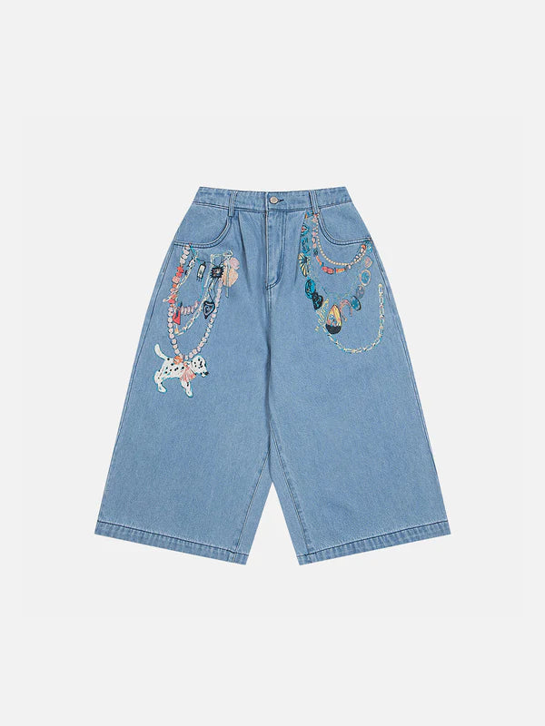 Zwoyren Chain Print Longline Jorts