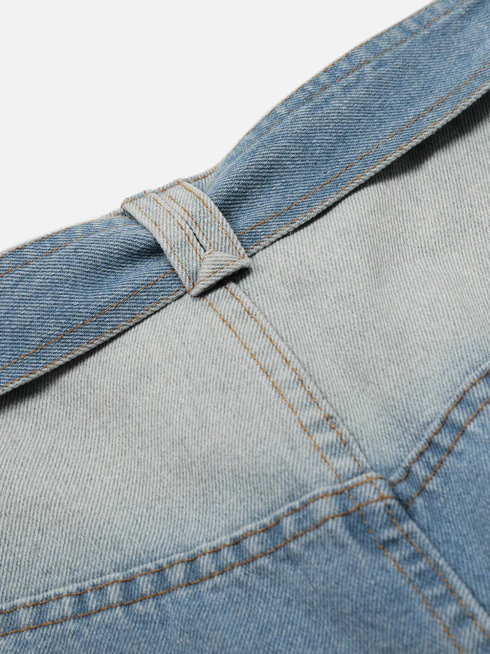 Zwoyren Ripped Distressed Washed Longline Jorts