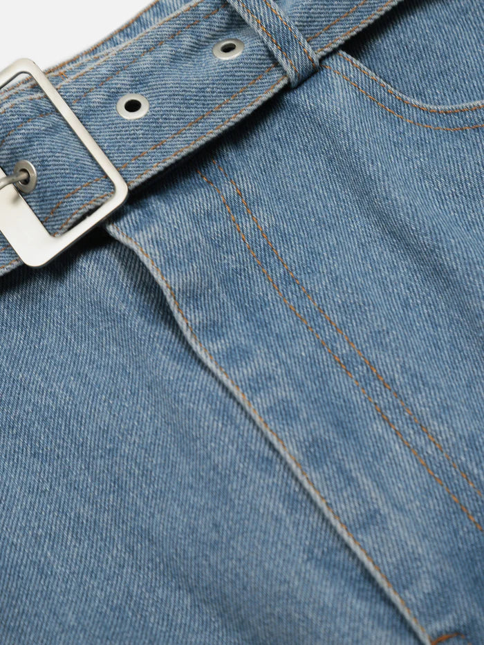 Zwoyren Ripped Distressed Washed Longline Jorts