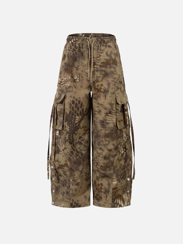 Zwoyren Snake Pattern Barrel Pants