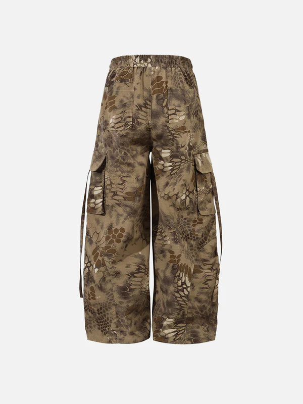 Zwoyren Snake Pattern Barrel Pants