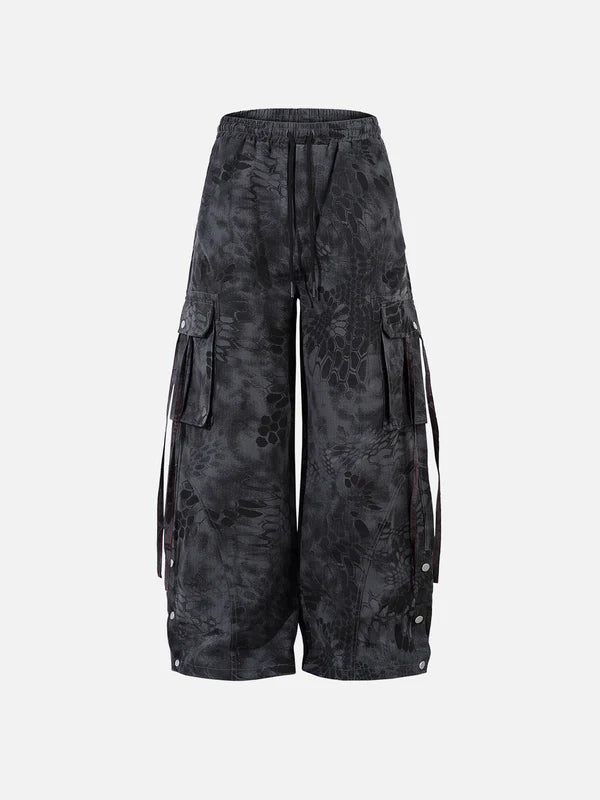 Zwoyren Snake Pattern Barrel Pants