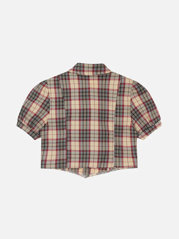 Zwoyren Plaid Cropped Short Sleeve Shirt