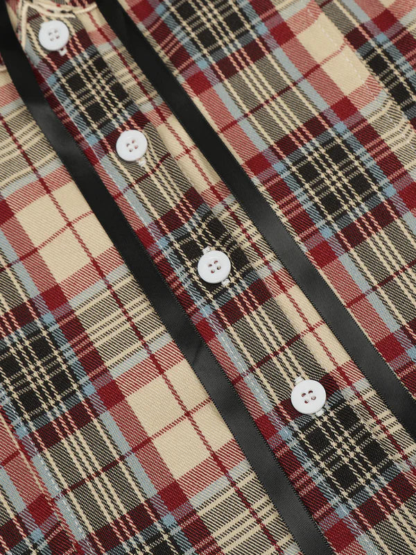 Zwoyren Plaid Cropped Short Sleeve Shirt