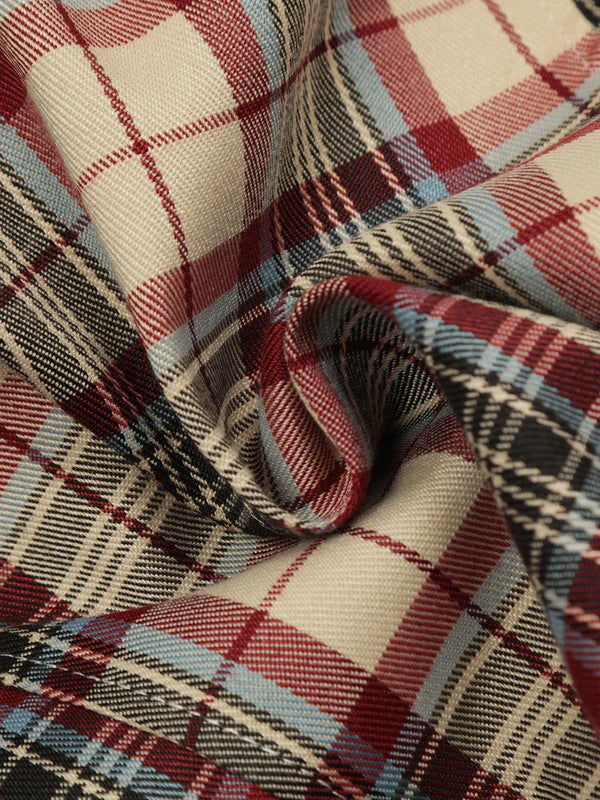 Zwoyren Plaid Cropped Short Sleeve Shirt