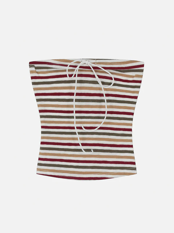 Zwoyren Stripe Drawstring Cami Tops