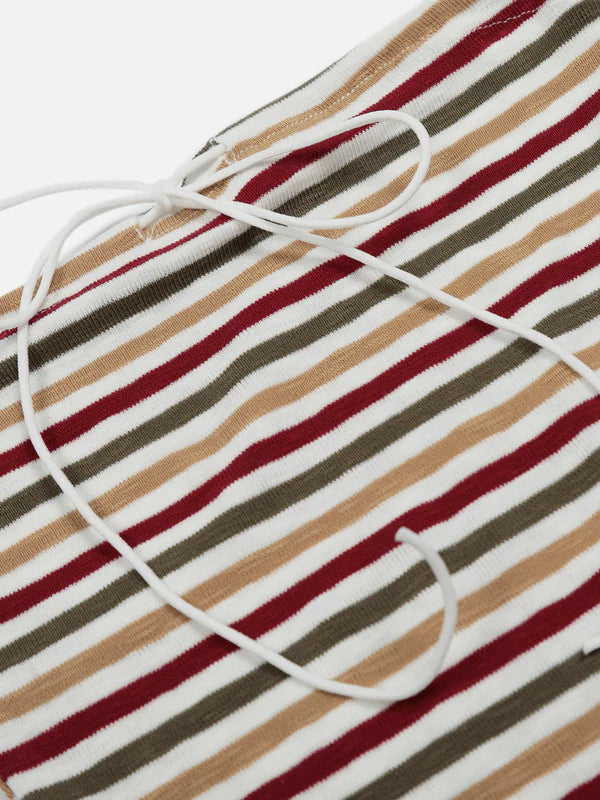 Zwoyren Stripe Drawstring Cami Tops