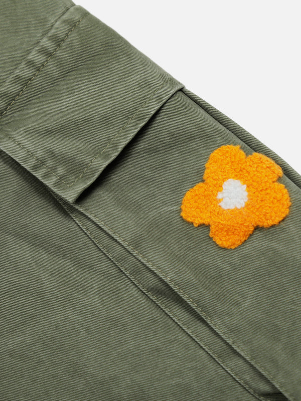 Zwoyren Crochet Flower Baggy Longline Shorts