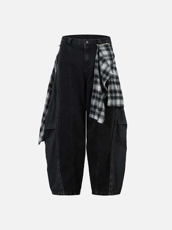 Zwoyren Plaid Super Baggy Jeans