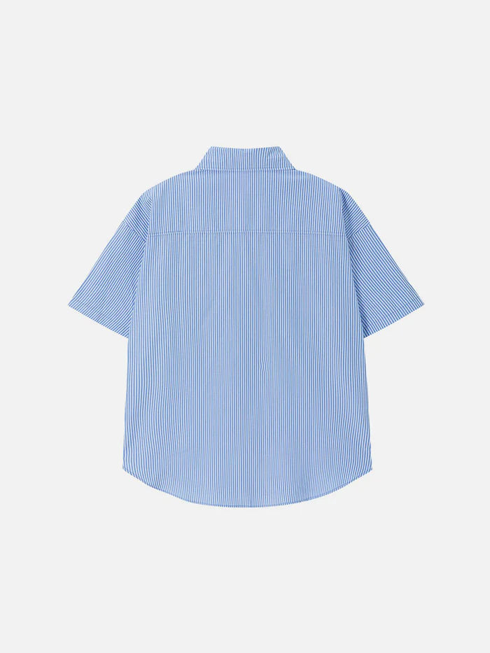 Zwoyren Cartoon Embroidery Short Sleeve Shirt