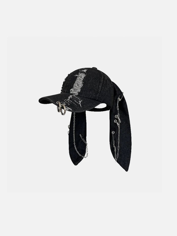 Zwoyren Star Graphic Washed Distressed Denim Cap