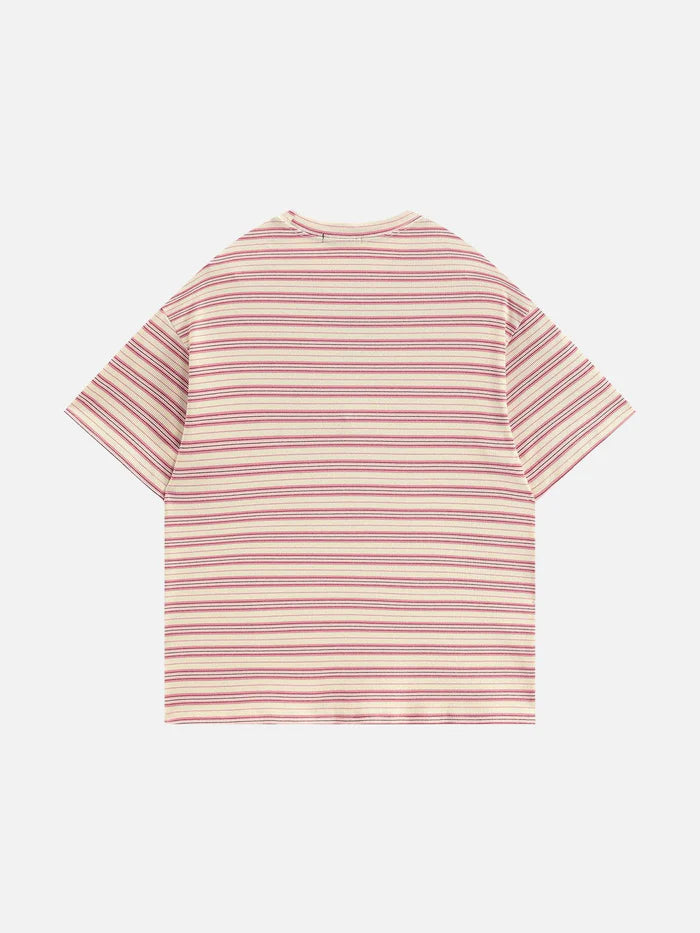Zwoyren Bow Scarf Stripe Tee
