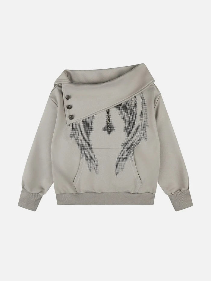 Zwoyren Graphic Off-The-Shoulder Sweatshirt
