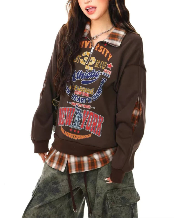Zwoyren Varsity Layered Sweatshirt