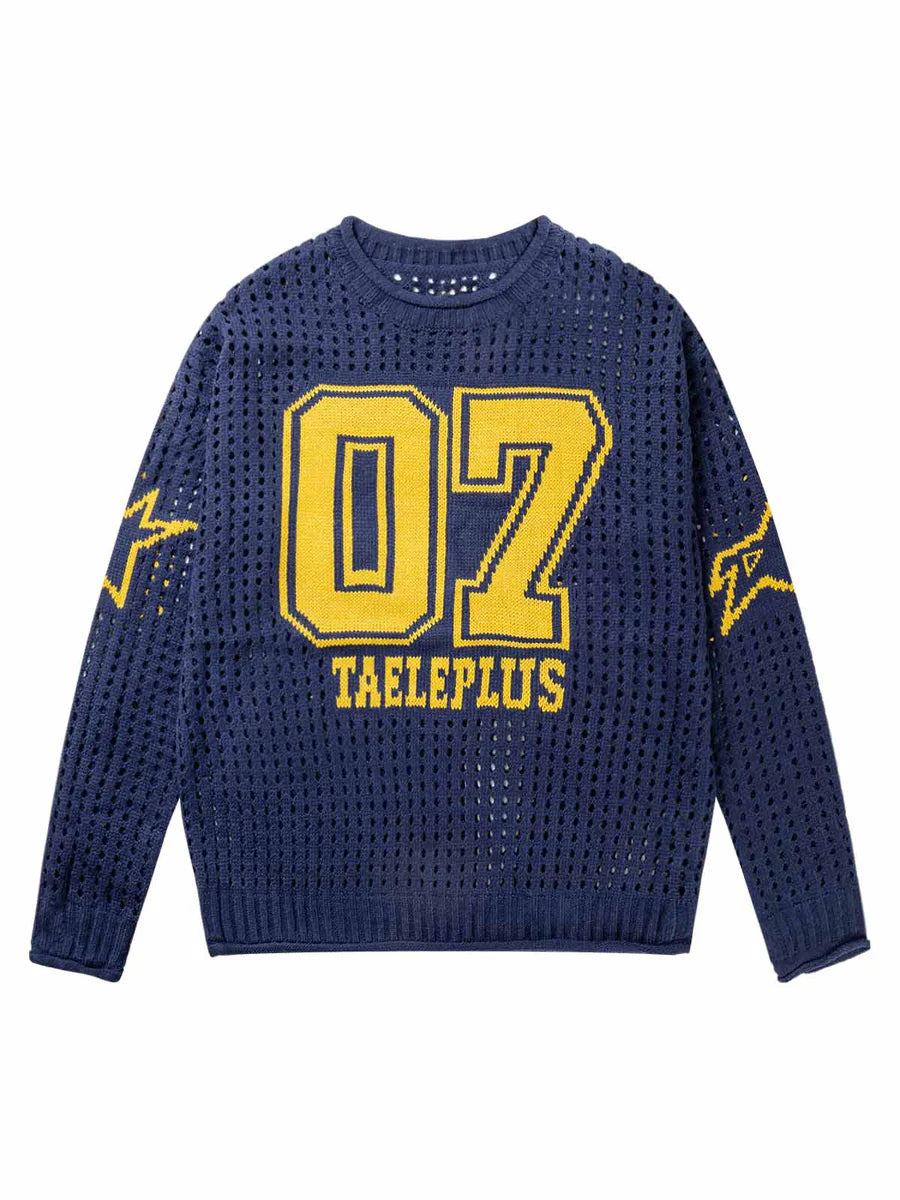 Zwoyren Openwork Jersey Knit Sweater