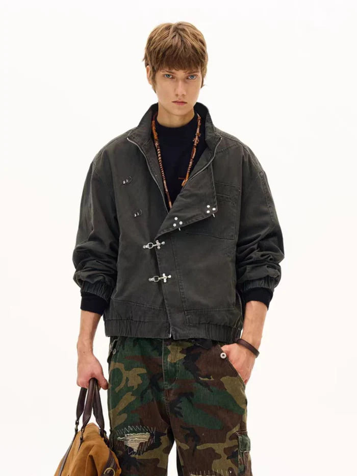 Zwoyren Metal Button Boxy Jacket
