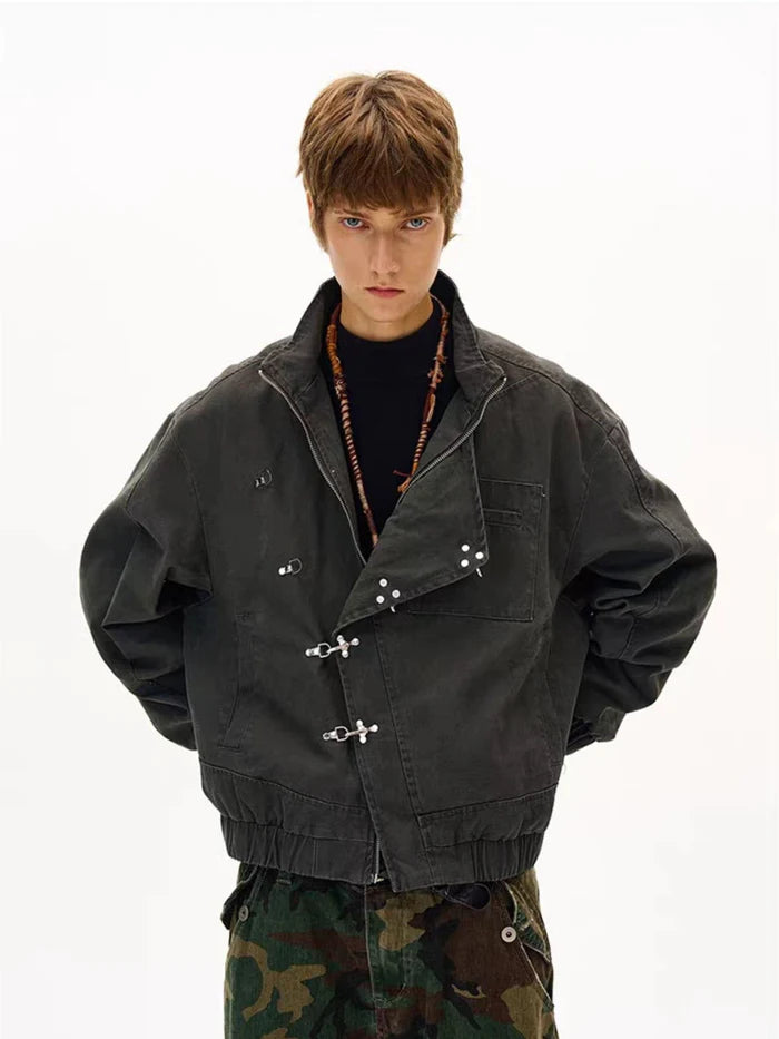 Zwoyren Metal Button Boxy Jacket