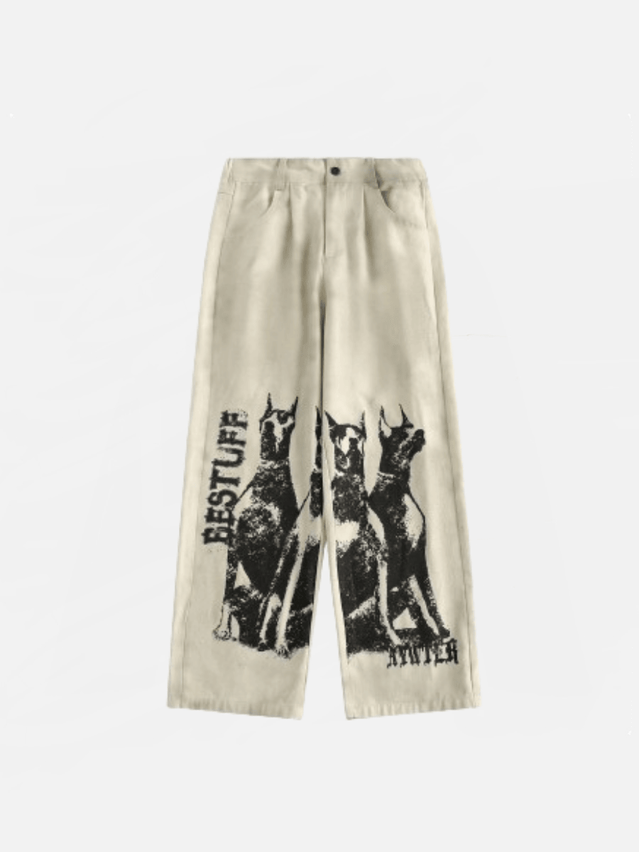 American Retro Distressed Graffiti Pant