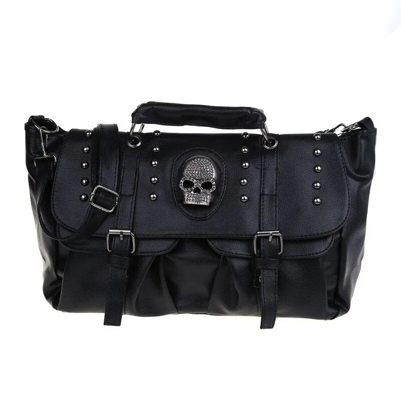 Leather Diamond Skull Bag