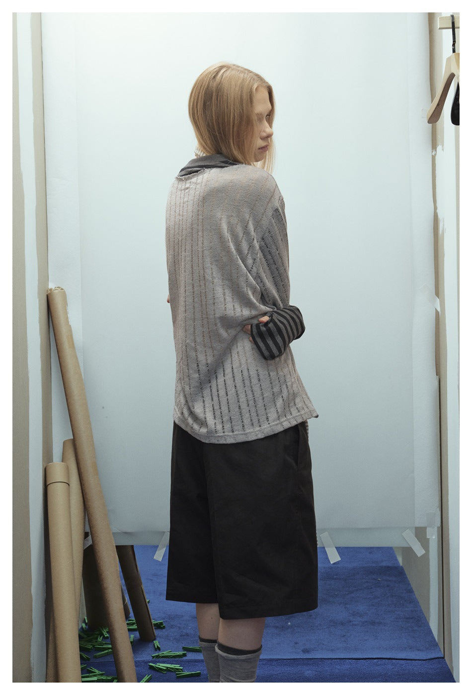 Zwoyren Striped Contrast Long Sleeve Tee