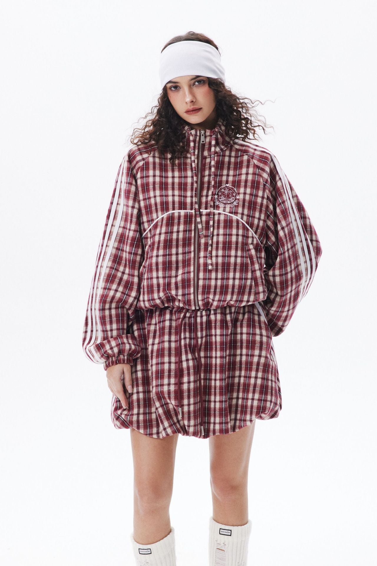 Zwoyren Checkered Zip-Up Jacket