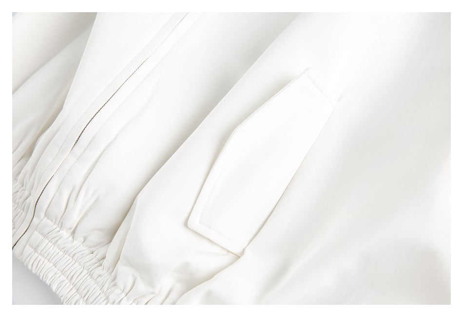 Zwoyren Oversized White Bomber Jacket