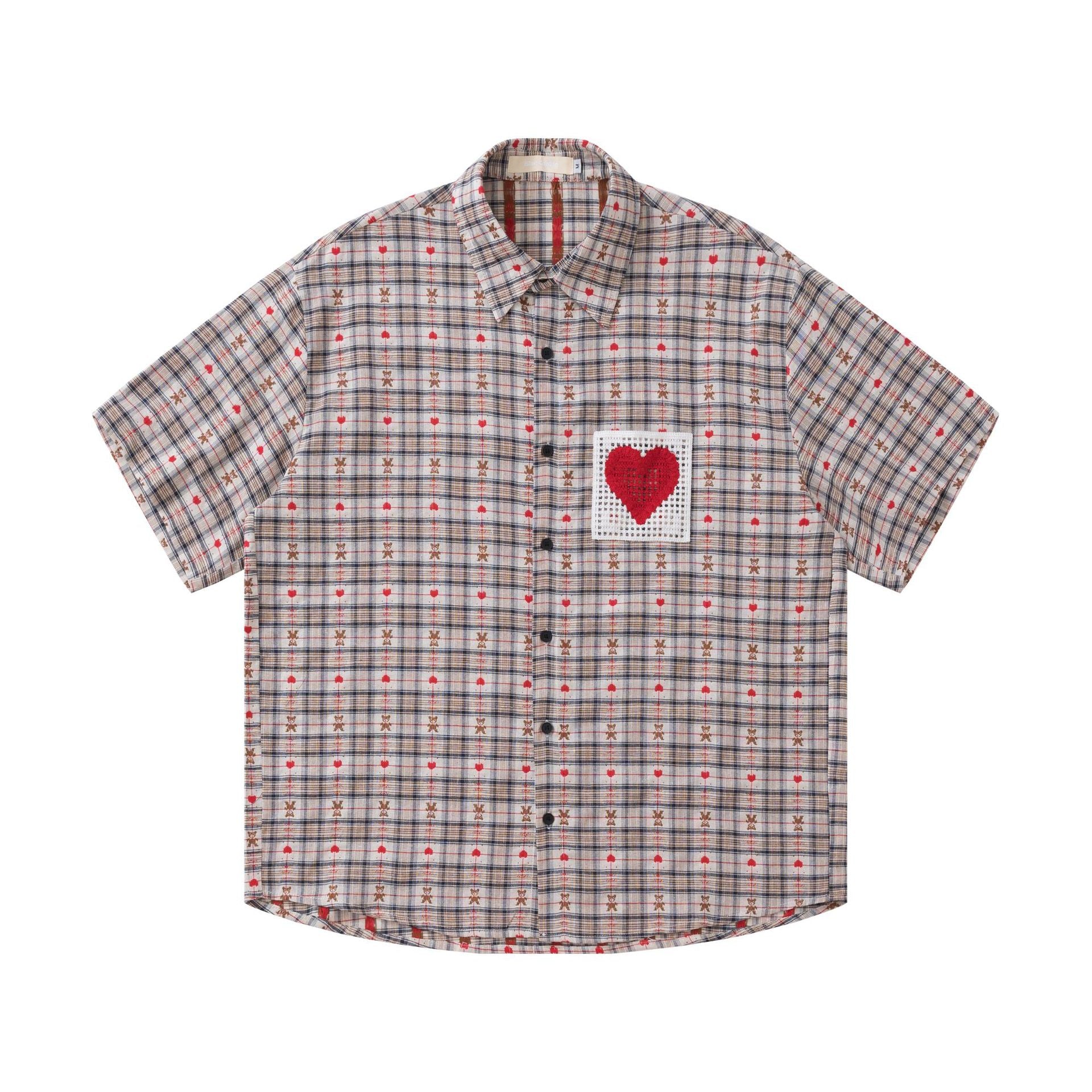 Zwoyren Cut-Out Heart Short Sleeve Shirt