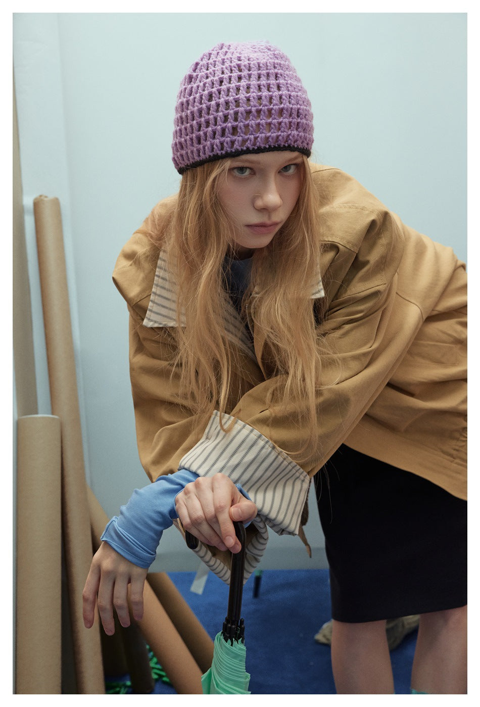 Zwoyren Reversible Striped Collar Jacket