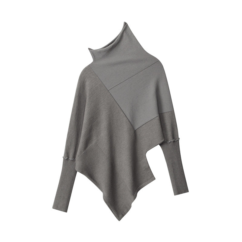 Zwoyren Asymmetrical Half Turtleneck Pullover