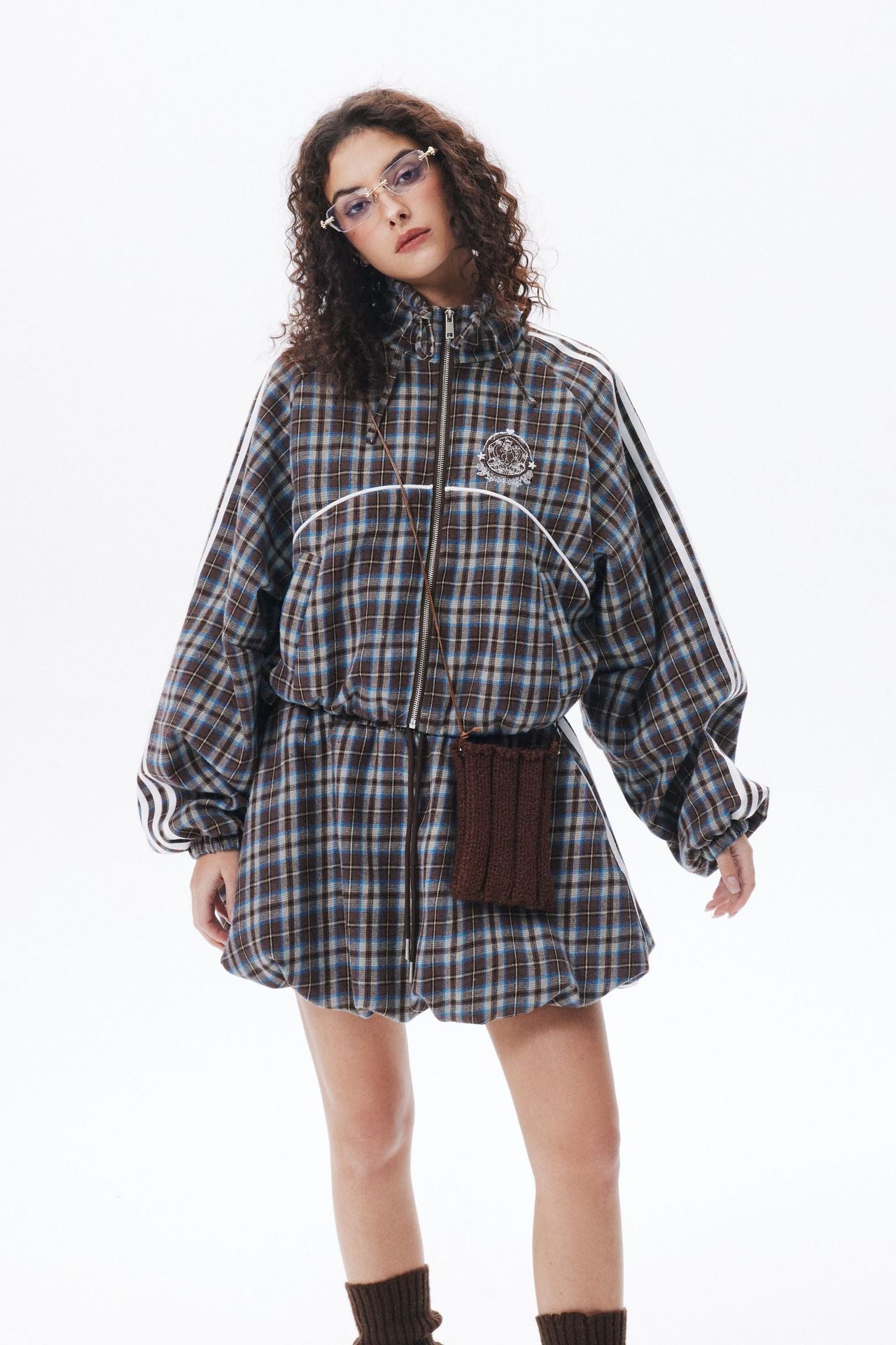 Zwoyren Checkered Zip-Up Jacket