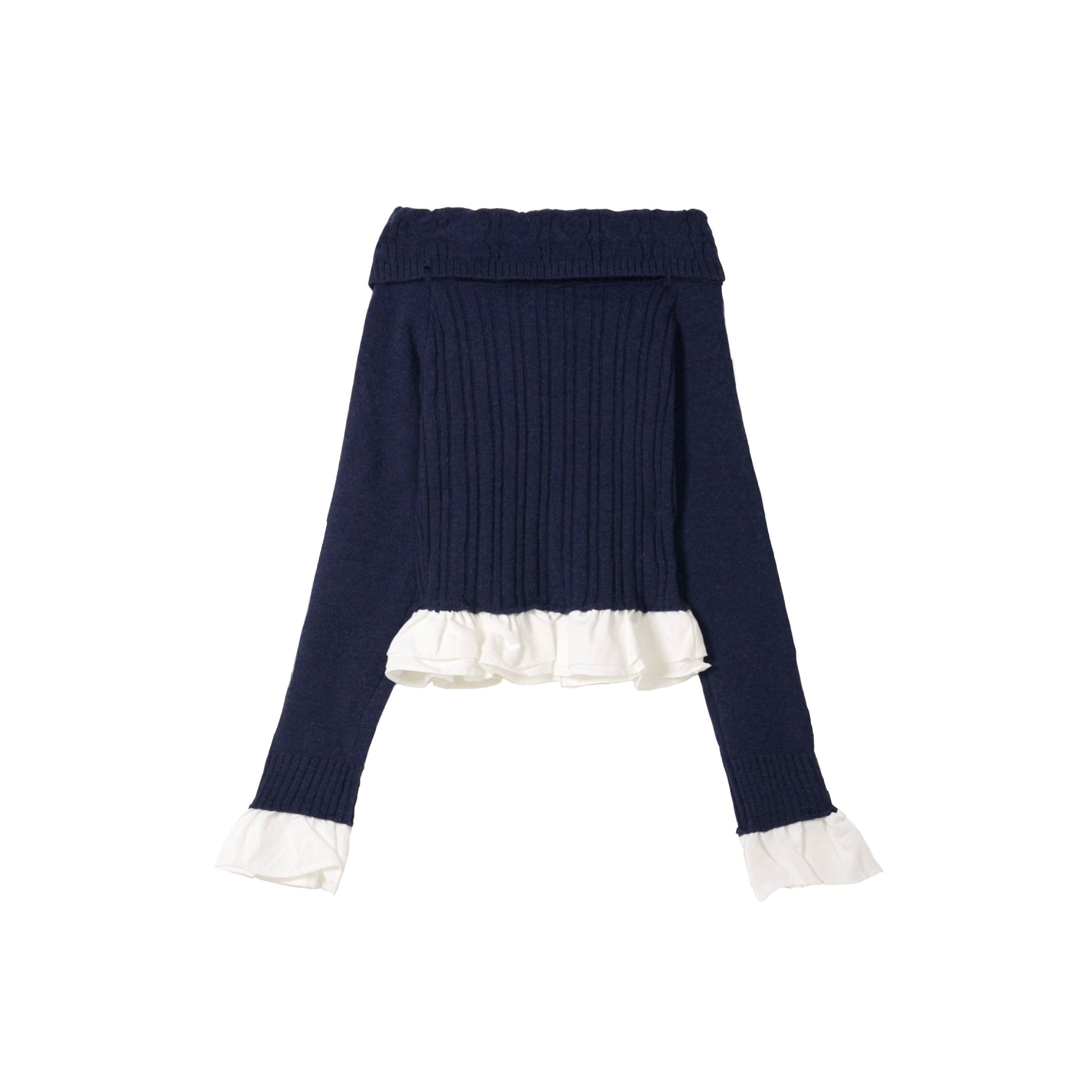 Zwoyren Buttoned Ruffle Knit Sweater