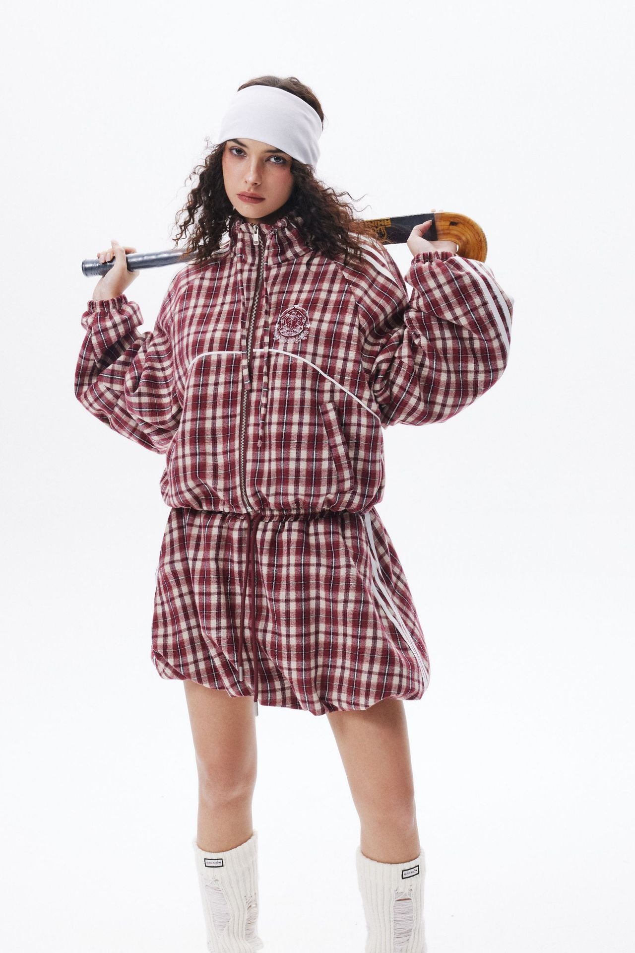 Zwoyren Checkered Zip-Up Jacket