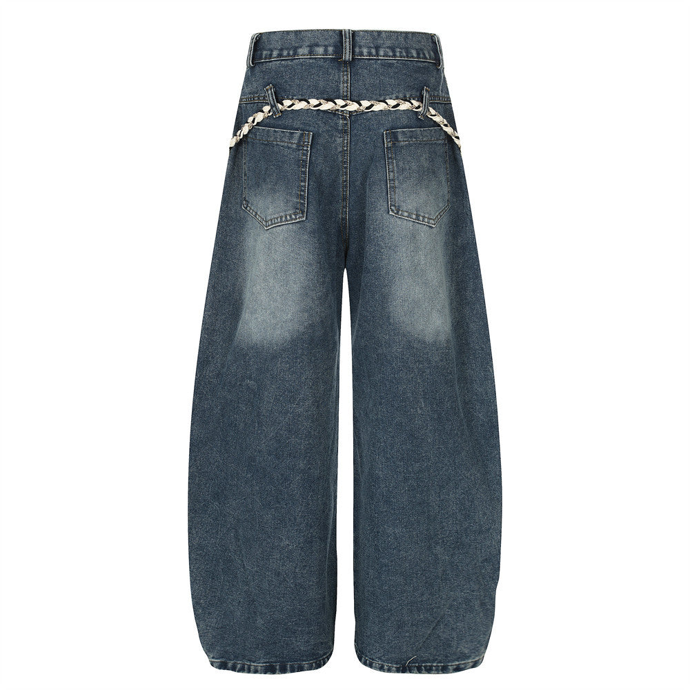 Zwoyren Rope Baggy Barrel Jeans