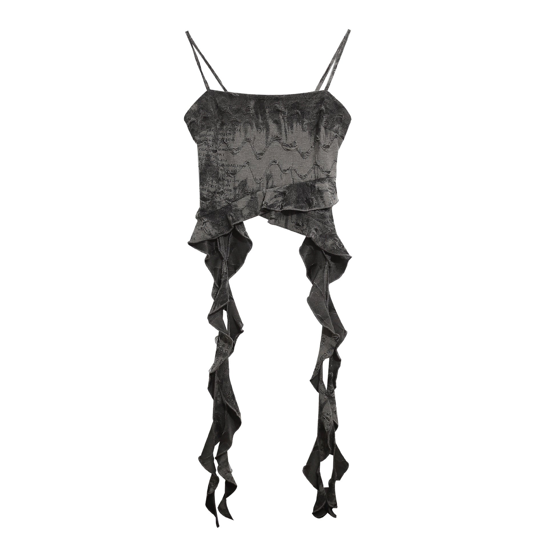 Zwoyren Distressed Ruffle Camisole Top