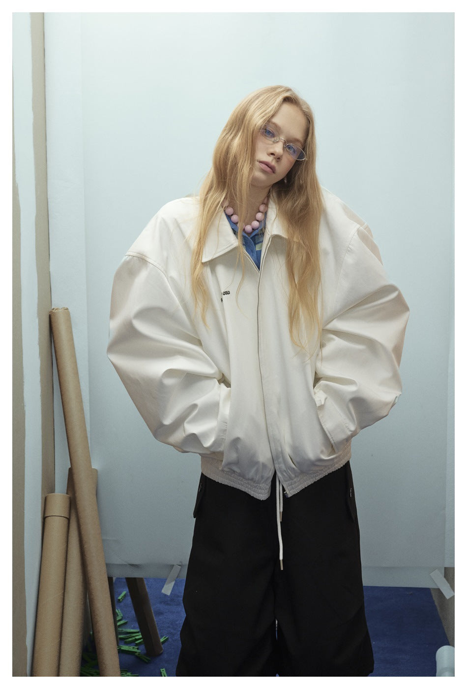 Zwoyren Oversized White Bomber Jacket