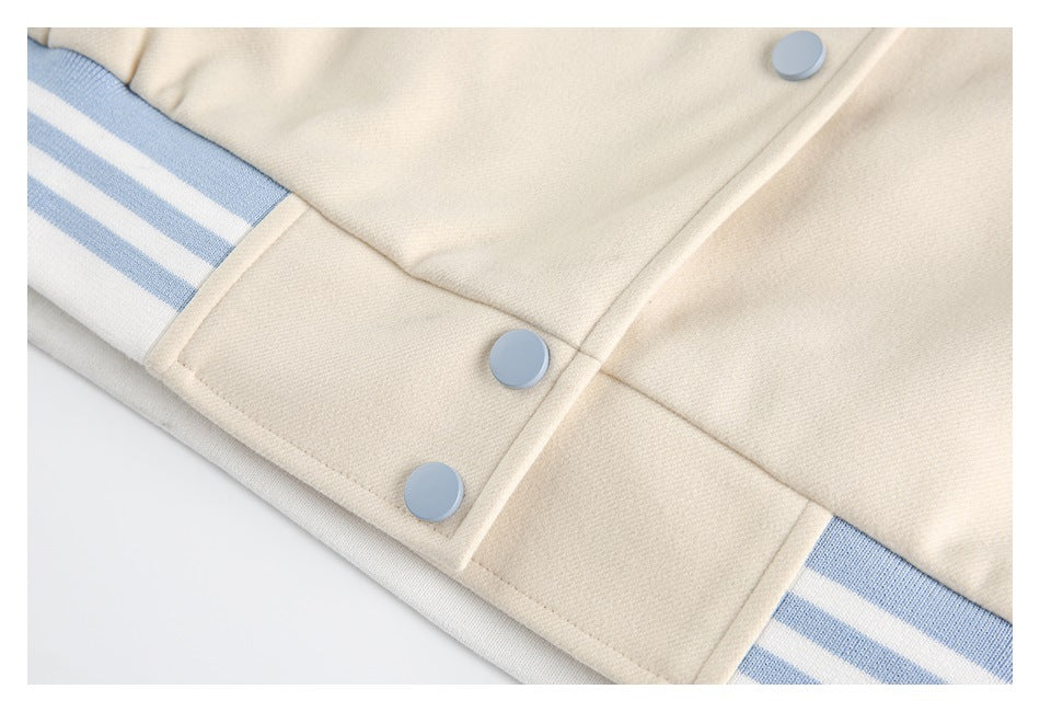 Zwoyren Seashell Graphic Varsity Jacket
