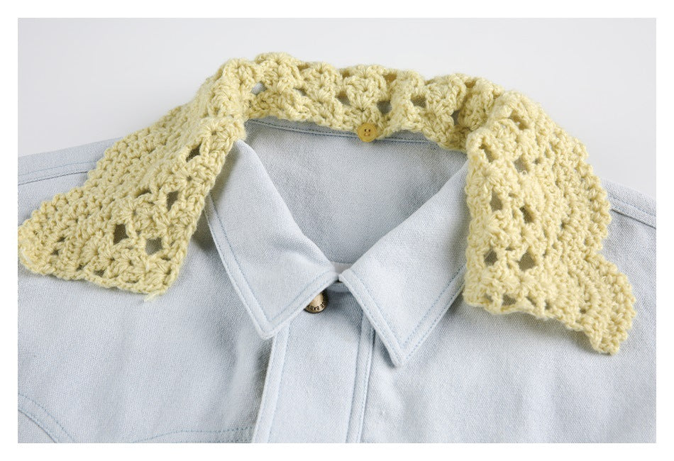 Zwoyren Crochet Collar Jacket