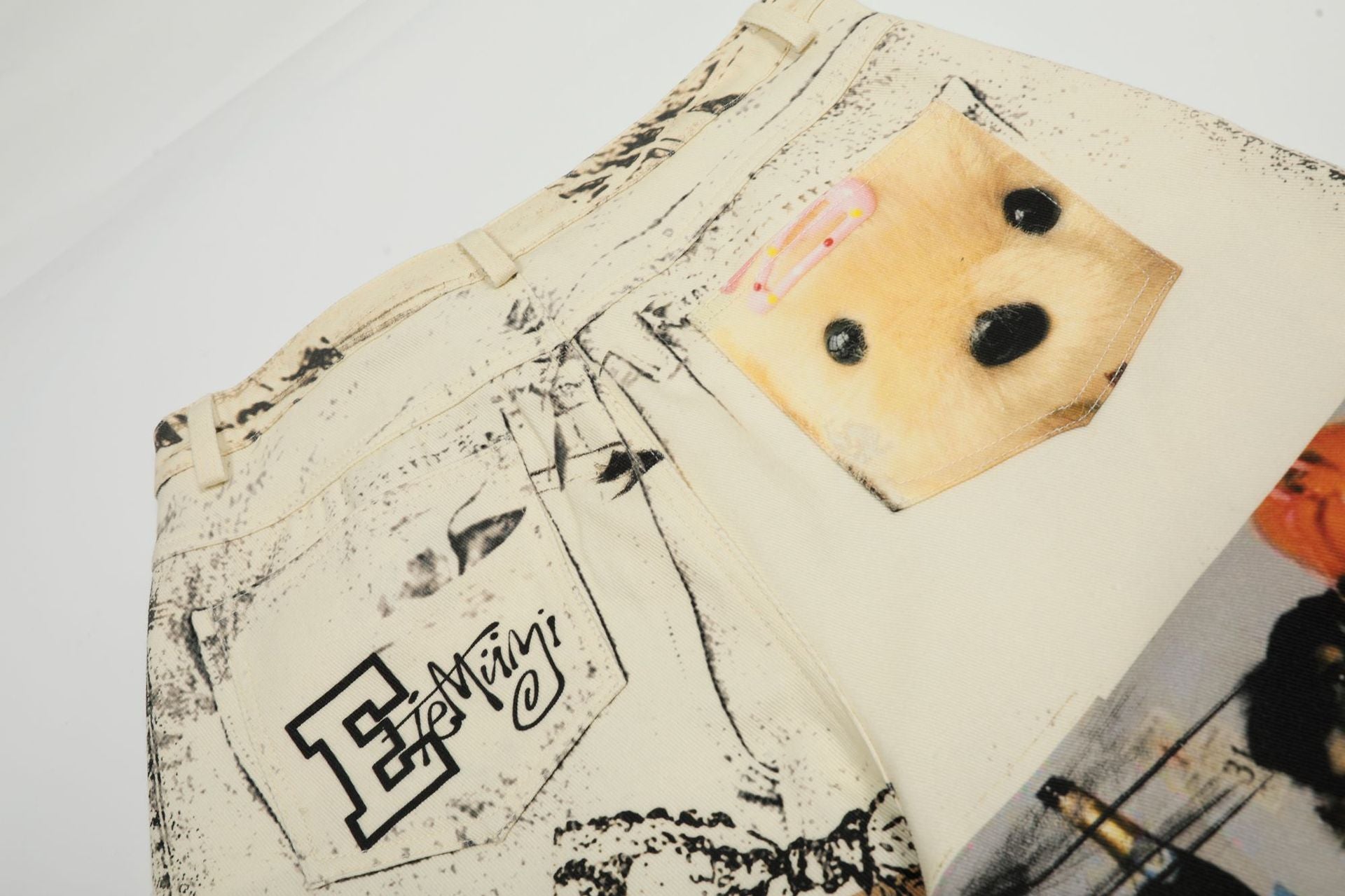 Zwoyren Whimsical Collage Statement Pants