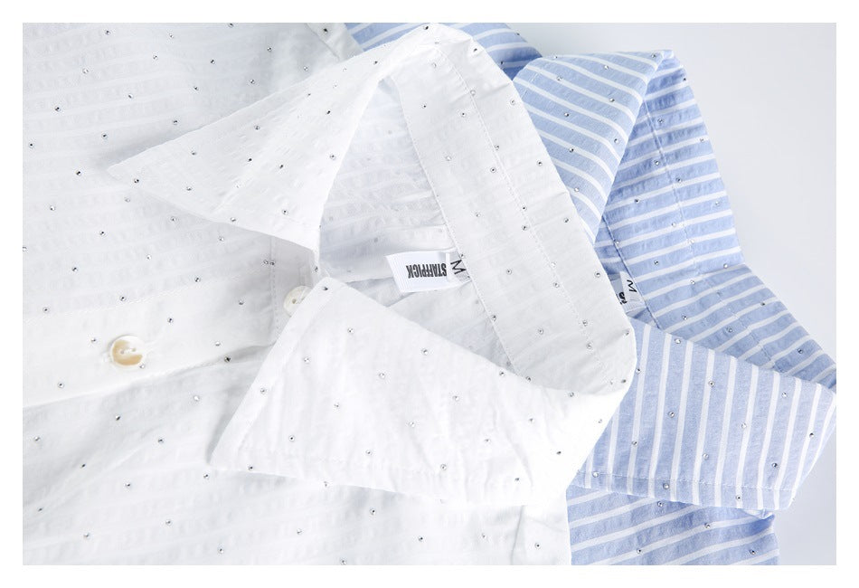 Zwoyren Cropped Striped Shirt