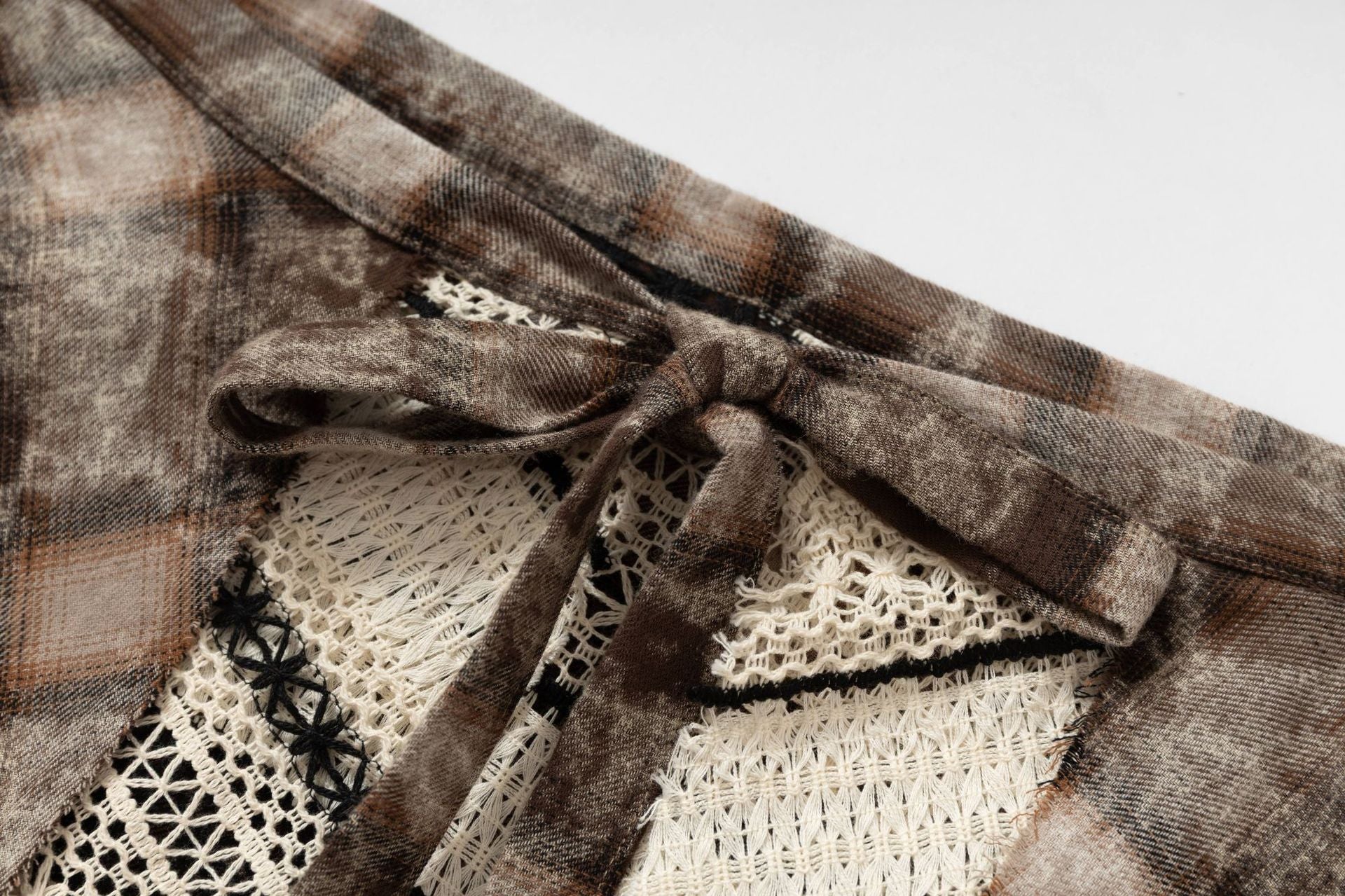Zwoyren Boho Plaid Wrap Skirt