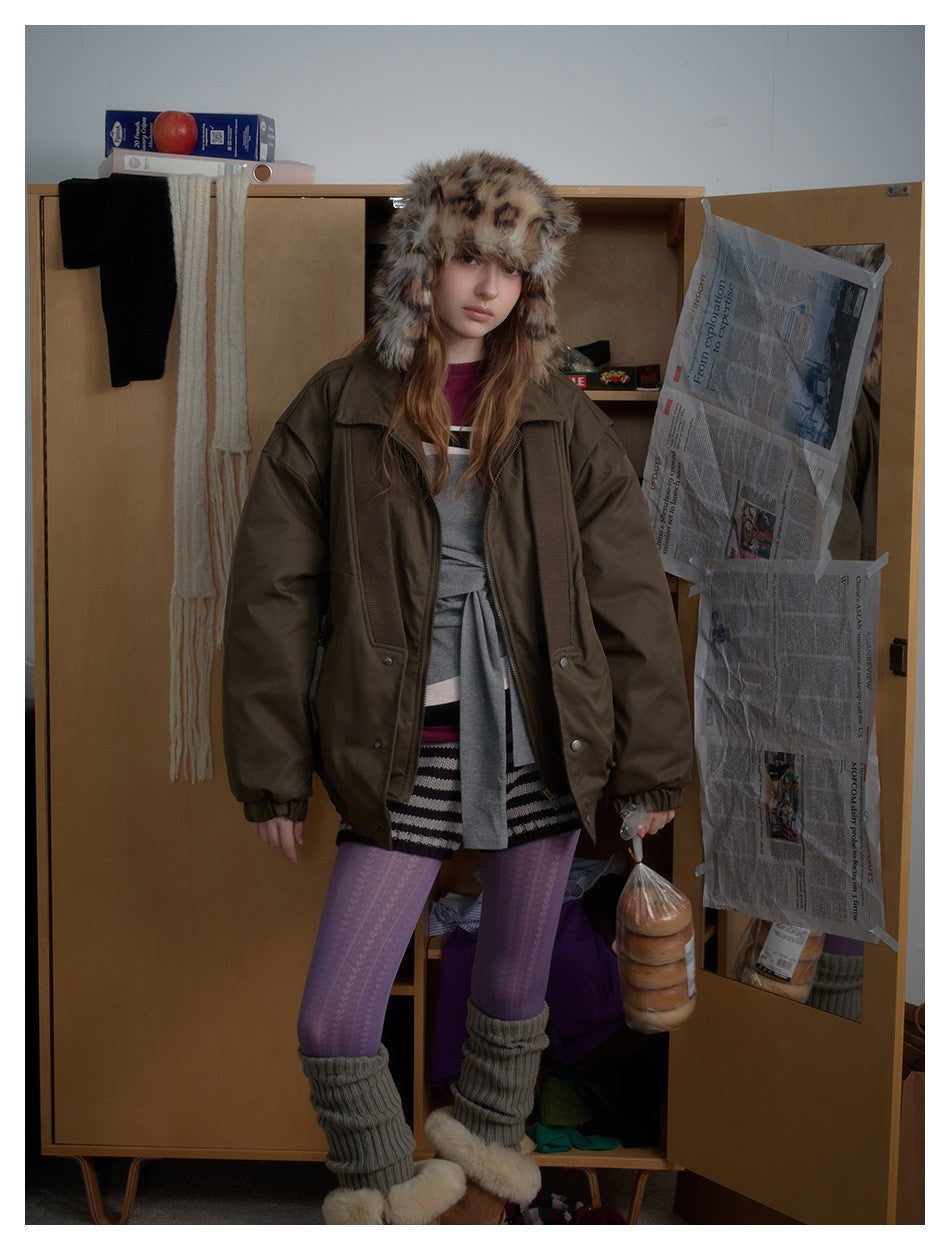 Zwoyren Düğmeli Ön Balıkçı Yaka Ceket