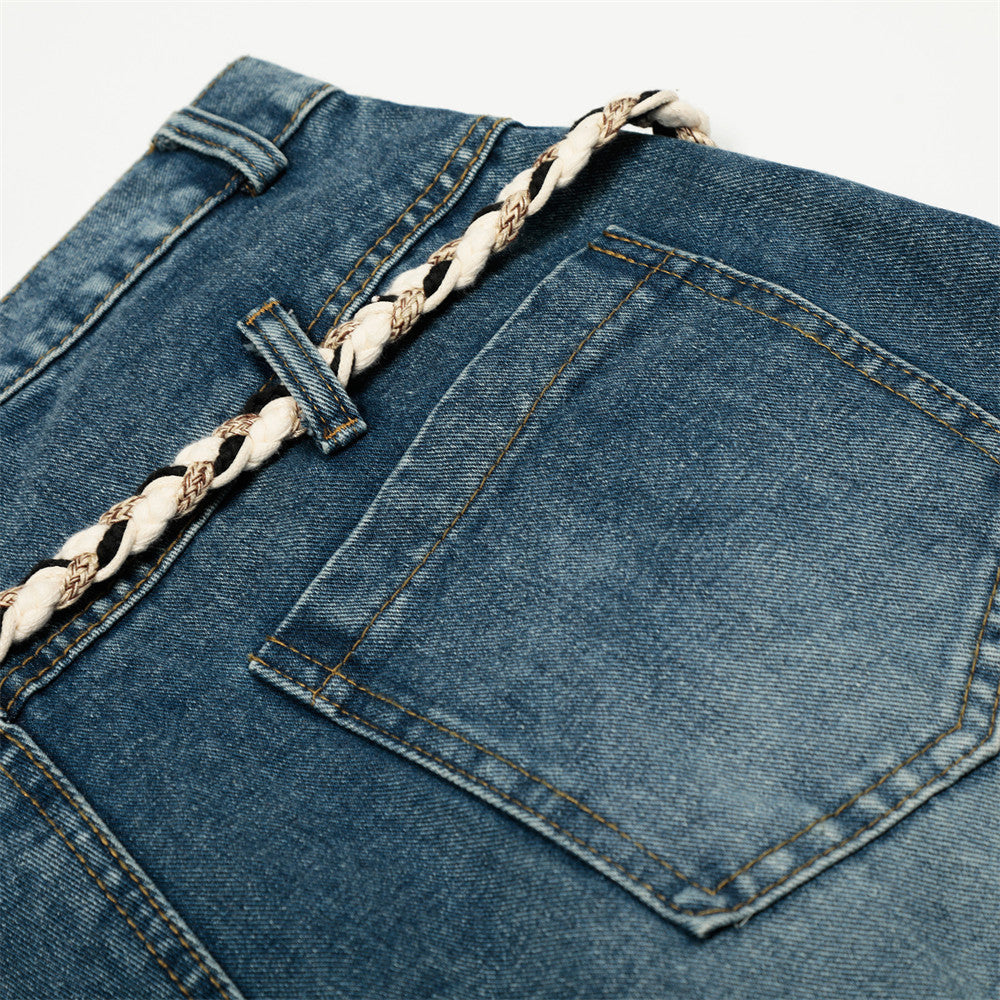 Zwoyren Rope Baggy Barrel Jeans
