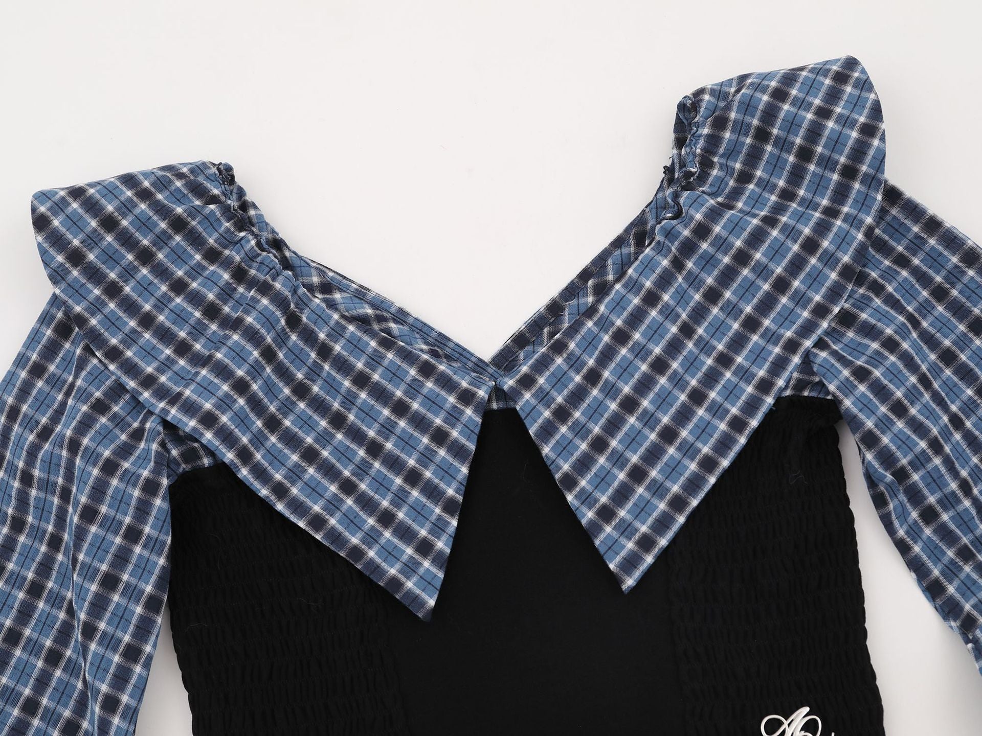 Zwoyren Plaid Sleeve Corset Top