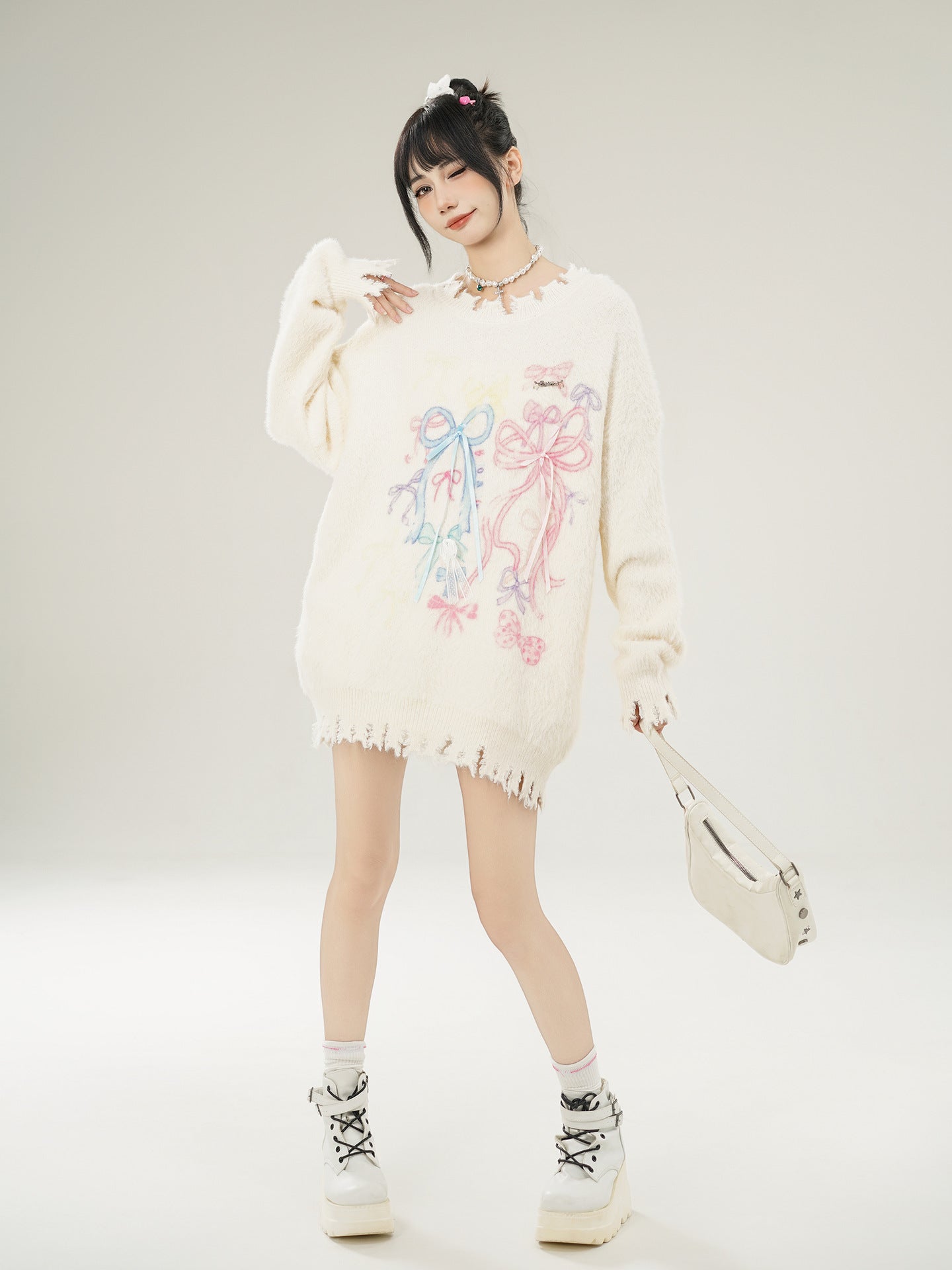 Zwoyren Bow Ribbon Sweater