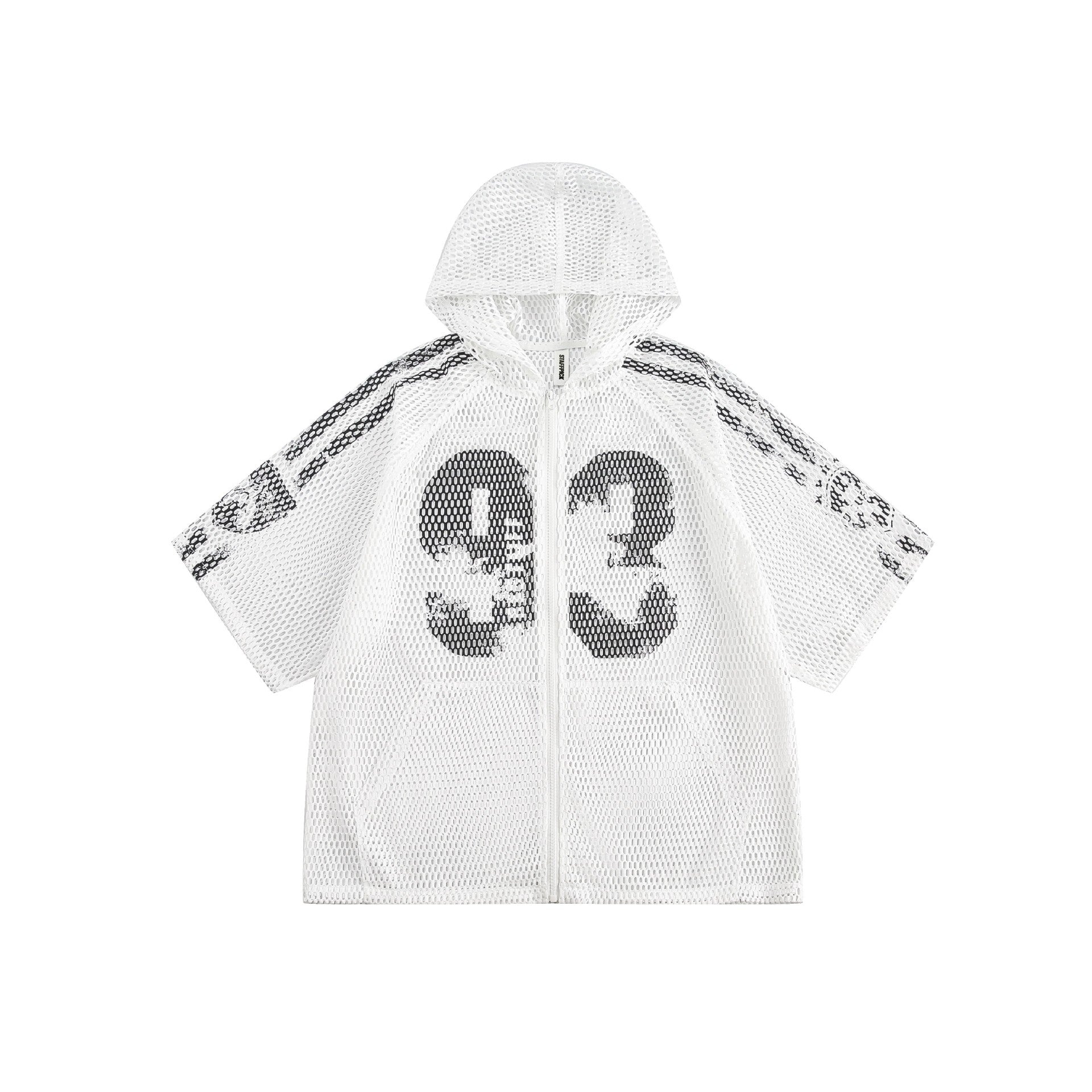 ZwoyrenCut-Out Hooded Zip Up Tee