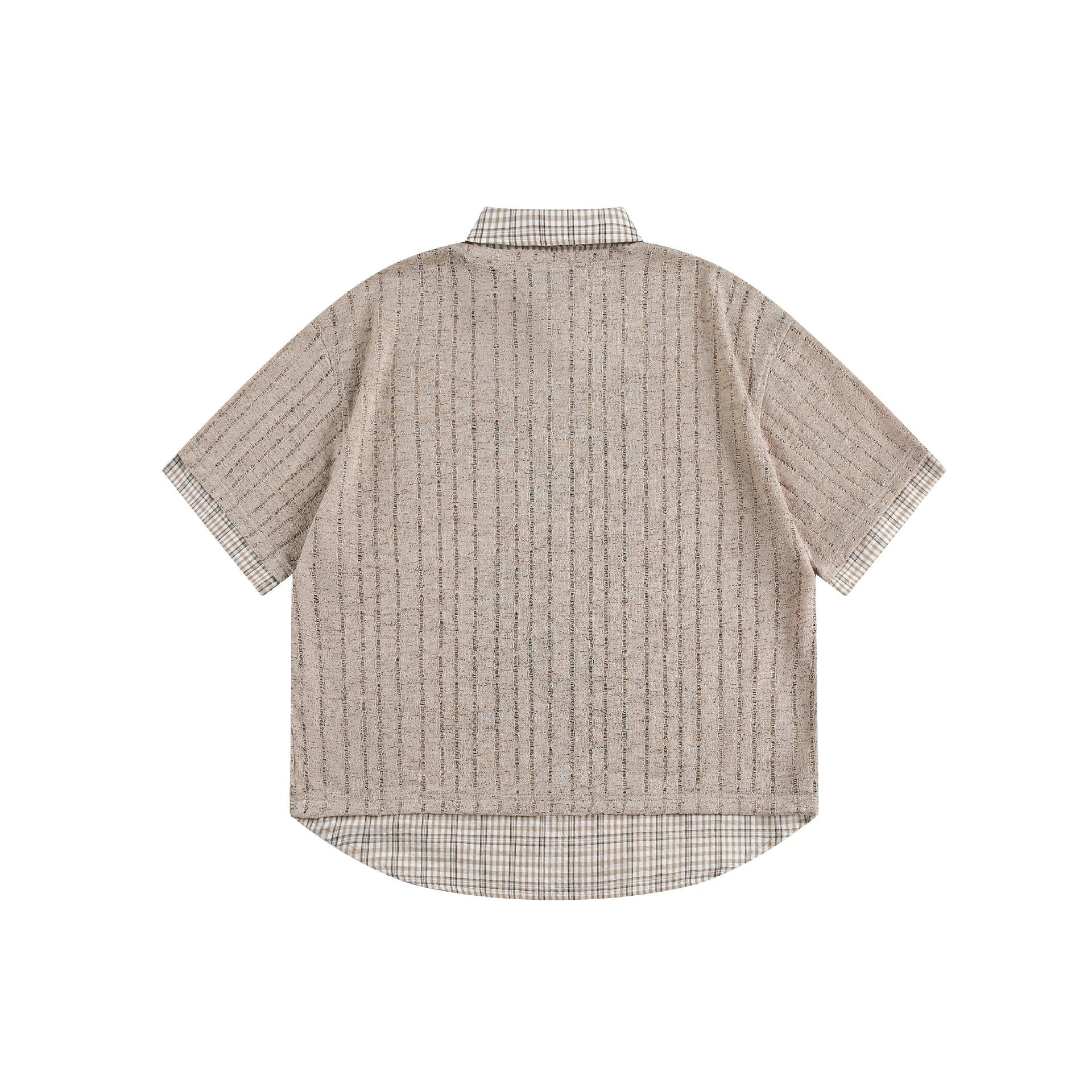 Zwoyren Vintage Faux-Layered Plaid Tee