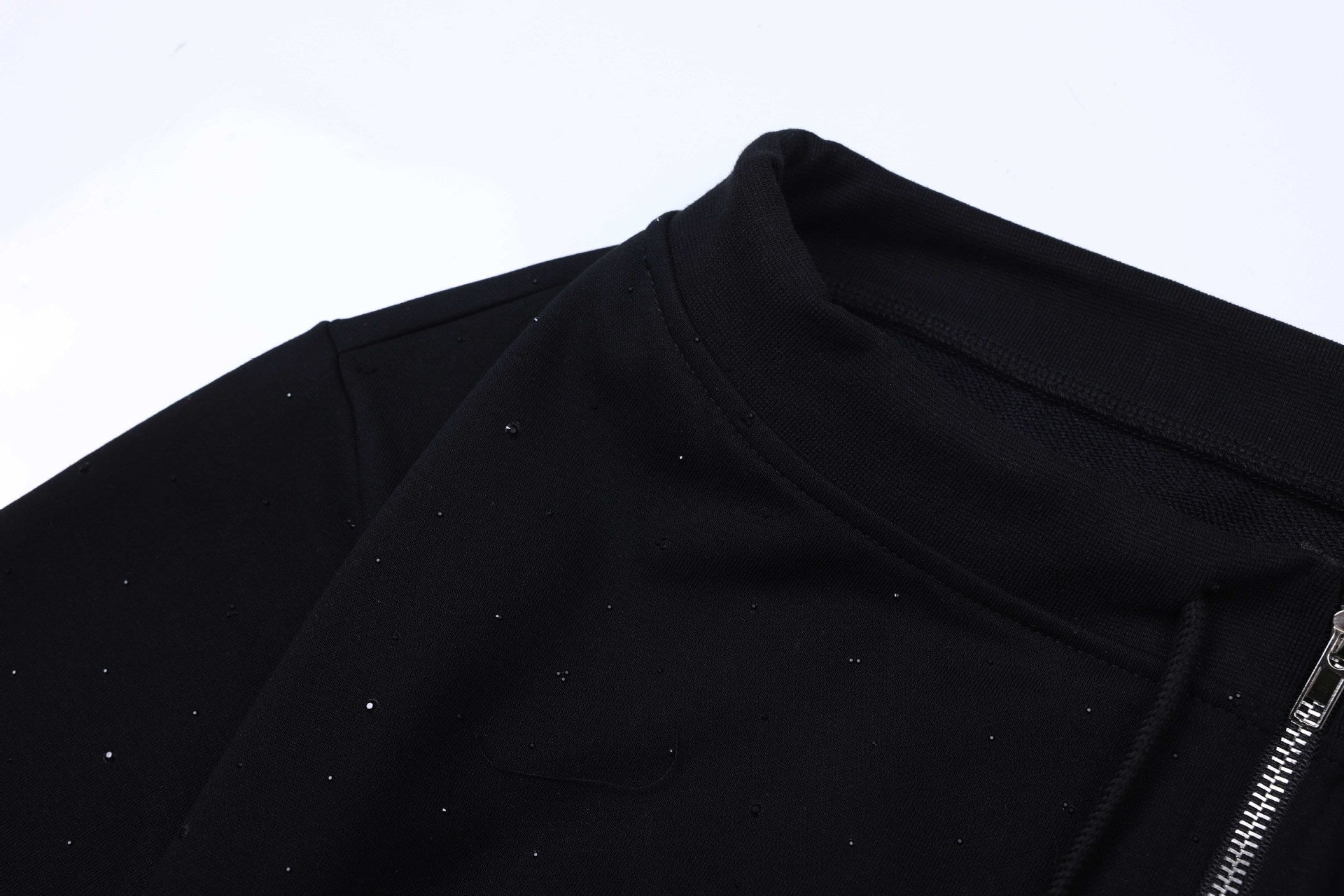 Zwoyren Hotfix Rhinestones Off-The-Shoulder Sweatshirt