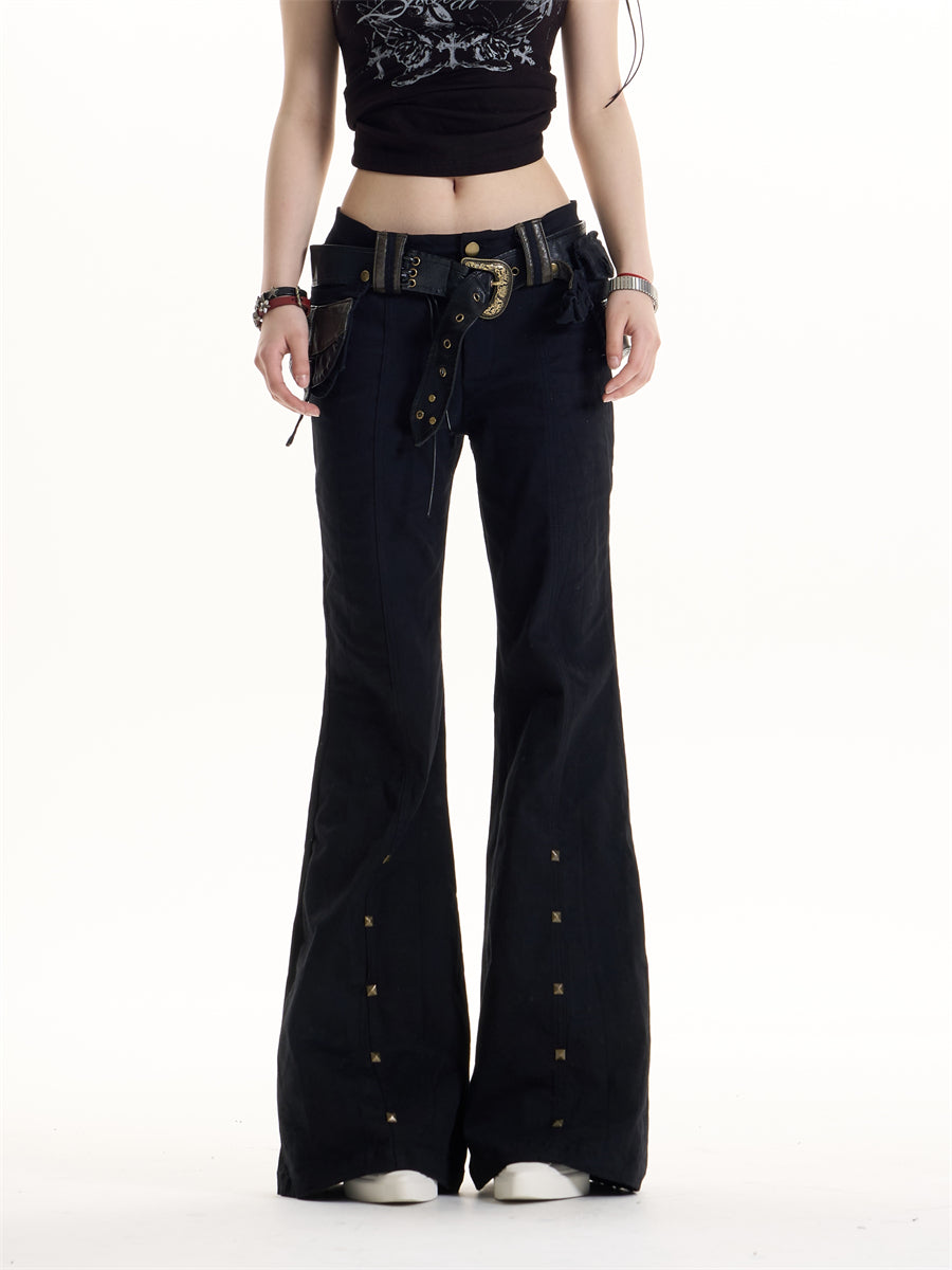 Zwoyren Rivet Flare Jeans